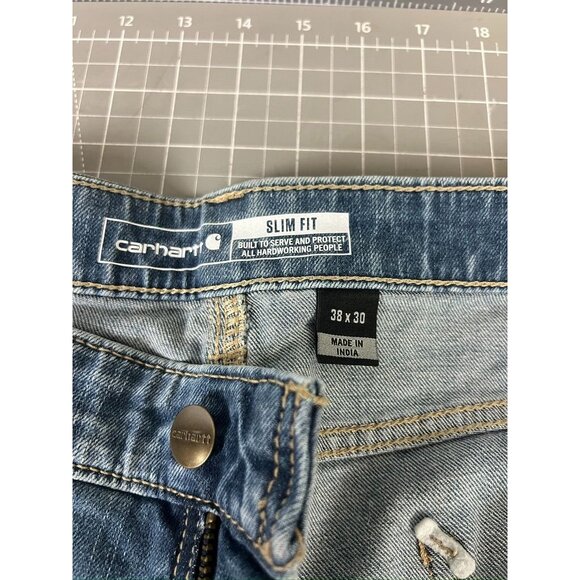 Carhartt Men's Rugged Flex Relaxed Fit 38x30 Regular Blue Jeans BD6570-M New - Picture 6 of 7